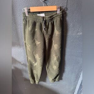 Kids Craft + Flow Green Fleece Dinosaur Patterned Joggers